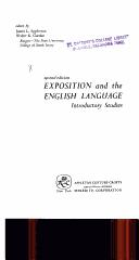 Cover of: Exposition and the English language by James L. Sanderson, James L. Sanderson