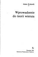 Cover of: Wprowadzenie do teorii wiersza