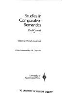 Studies in comparative semantics by Paul Canart