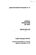 Cover of: Lexical structure of text by M. A. Phillips