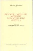 Cover of: Index de l'Arxiu del Monestir de Sant Feliu de Guíxols