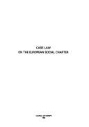 Cover of: Case law on the European social charter.