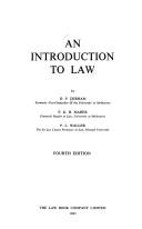 Cover of: introduction to law