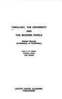 Cover of: Theology, the university and the modern world