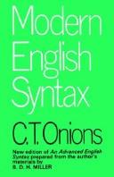 Cover of: Modern English syntax by Charles Talbut Onions
