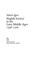 Cover of: English society in the later middle ages 1348-1500
