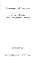Cover of: E. T. A. Hoffmann, Klein Zaches genannt Zinnober
