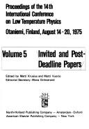 Cover of: Proceedings of the 14th International Conference on Low Temperature Physics, Otaniemi, Finland, August 14-20, 1975