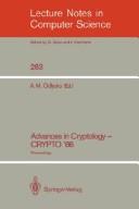 Cover of: Advances in cryptology by CRYPTO (1986 University of California, Santa Barbara)