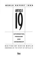 Cover of: Article 19 world report 1988 by Kevin Boyle