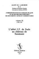 Cover of: Correspondances du marquis deSade et de ses proches enrichies de documents, notes et commentaires by Marquis de Sade