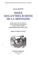 Cover of: Index des Lettres écrites de la montagne