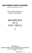 Cover of: Recherches sur le XVIIème siècle.