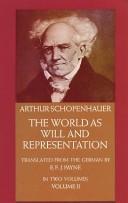 Cover of: The world as will and representation by Arthur Schopenhauer