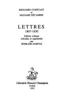 Cover of: Lettres 1807-1830