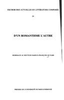 Cover of: D'un romantisme l'autre by Marius François Guyard, Marius François Guyard