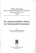 Cover of: aussenwirtschaftliche Position der Bundesrepublik Deutschlands