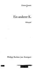 Cover of: Ein anderer K. by Günter Kunert