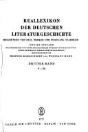 Cover of: Reallexikon der deutschen Literaturgeschichte by Paul Merker