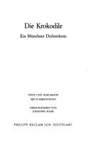 Cover of: Die Krokodile by Johannes Mahr