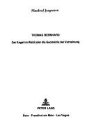 Cover of: Thomas Bernhard by Manfred Jurgensen
