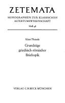 Cover of: Grundzüge griechisch-römischer Brieftopik.