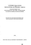 Cover of: Ludwig Klages Register zu Band 1 bis 8