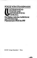 Cover of: Unternehmenspolitik und Unternehmensführung by H. Pogge von Strandmann