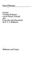 Cover of: Fräulein Veronika Paulmann aus der Pirnaer Vorstadt oder Etwasüber das Schauerliche bei E.T.A. Hoffmann.