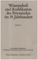 Cover of: Wissenschaft und Kodifikation des Privatrechts im 19.Jahrhundert