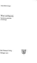 Cover of: Wort und Sprache: sprachwissenschaftliche Grundfragen