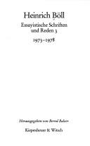 Cover of: Essayistische Schriften und Reden. by Heinrich Böll