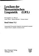 Cover of: Lexikon der romanistischen Linguistik by herausgegeben von Günter Holtus, Michael Metzeltin, Christian Schmitt. Band 6:1, Aragonesisch/Navarresisch, Spanisch, Asturianisch/Leonesisch.