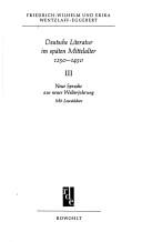 Cover of: Deutsche Literatur im späten Mittelalter, 1250-1450. by Friedrich-Wilhelm Wentzlaff-Eggebert