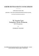 Cover of: M. Terentius Varro Antiquitates rerum divinarum by Burkhart Cardauns
