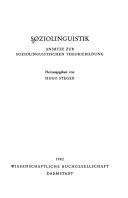 Cover of: Soziolinguistik: Ansätze zur soziolinguistischen Theoriebildung