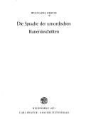 Cover of: Sprache der urnordischen Runeninschriften.