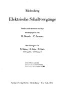 Cover of: Elektrische Schaltvorgänge