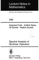 Cover of: Spectral analysis of nonlinear operators