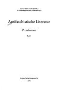 Cover of: Antifaschistische Literatur by herausgegeben von Lutz Winckler in Zusammenarbeit von Christian Fritsch. Bd.3, Prosaformen.