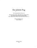 Cover of: Das jüdische Prag by mit Texten von Max Brod... [et al.]; mit einer Einführung von Robert Weltsch.