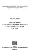 Cover of: Das Epigramm in deutschen Musenalmanachen und Taschenbüchern um 1800.