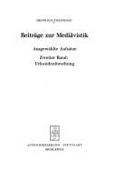 Cover of: Beiträge zur Mediävistik: ausgewählte Aufsätze.