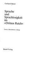 Cover of: Sprache und Sprachlosigkeit im "Dritten Reich". by Gerhard Bauer