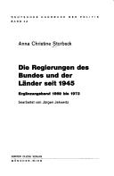 Cover of: Die Regierungen des Bundes und der Länder seit 1945 by Anna Christine Storbeck