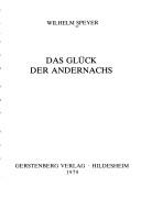 Cover of: Das Glück der Andernachs by Wilhelm Speyer