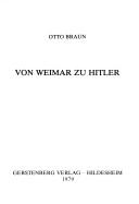 Cover of: Von Weimar zu Hitler