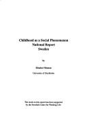 Cover of: Childhood as a social phenomenon by Elisabet N"asman