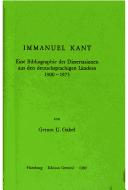 Cover of: Immanuel Kant: Eine Bibliographie der Dissertationen aus den deutschsprachigen Ländern 1900-1975.