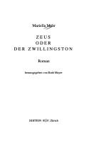 Zeus, oder, Der Zwillingston by Mariella Mehr